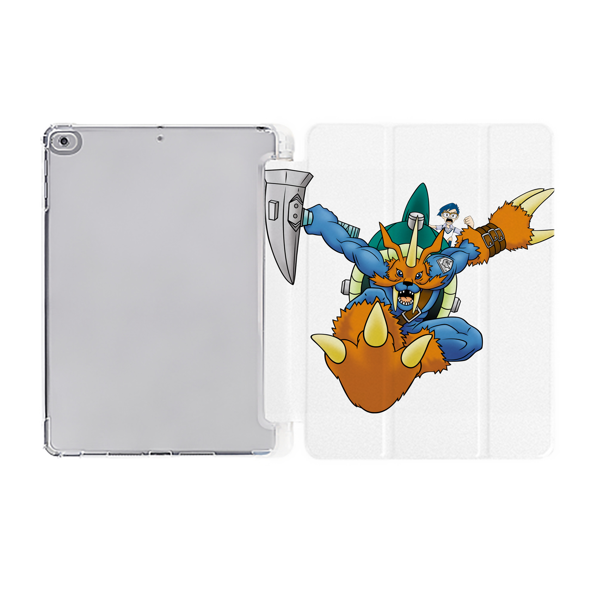 （画像用） Digimon デジタルモンスター/デジモン IPad ケース ペン収納付き 三つ折りスタンド PUレザー×シリコン 対応機種9.5/10.5/10.9インチ